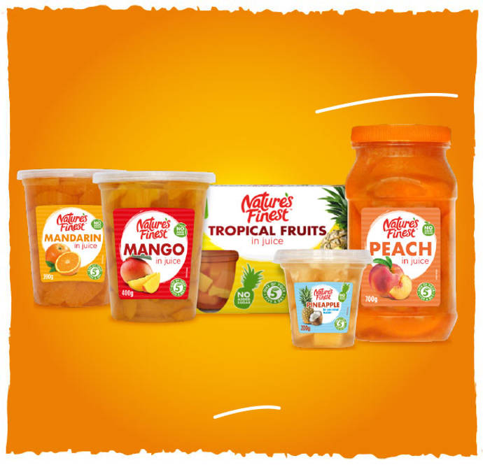 Nature's Finest refreshing fruit pots.