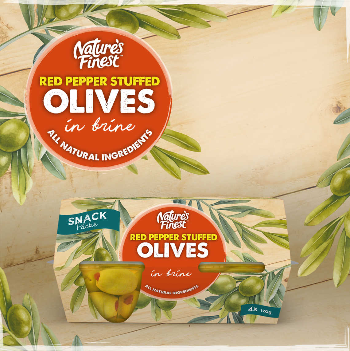 Nature's Finest Red Pepper Stuffed Olives. Nature's Finest Red Pepper Stuffed Olives.